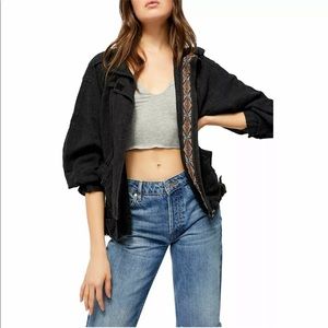 Free People Jayden Safari Jacket Black XS